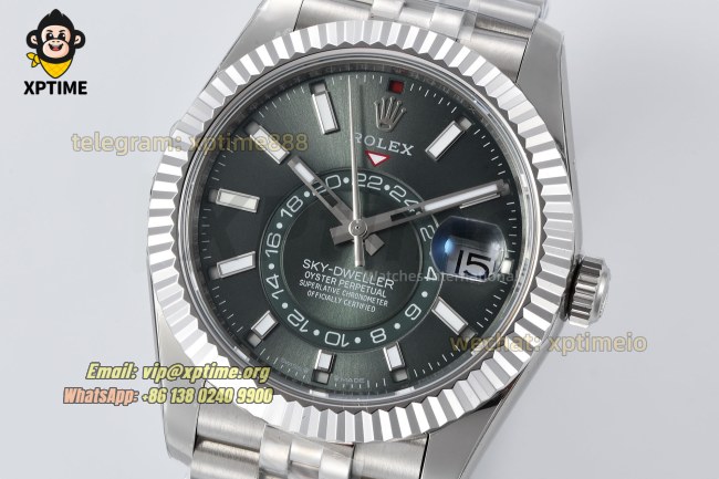 Sky-Dweller 326934 42mm ZF Green/Sticks & Numerals on Jub SS/SS Bracelet A2824 Sky-Dweller 326934 42mm ZF Green/Sticks & Numerals on Jub SS/SS Bracelet A2824