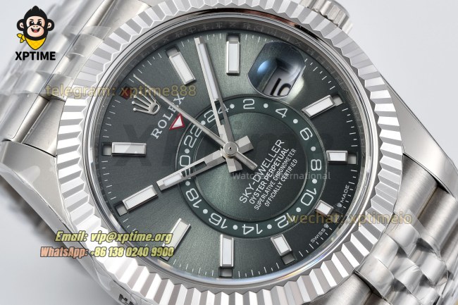 Sky-Dweller 326934 42mm ZF Green/Sticks & Numerals on Jub SS/SS Bracelet A2824 Sky-Dweller 326934 42mm ZF Green/Sticks & Numerals on Jub SS/SS Bracelet A2824