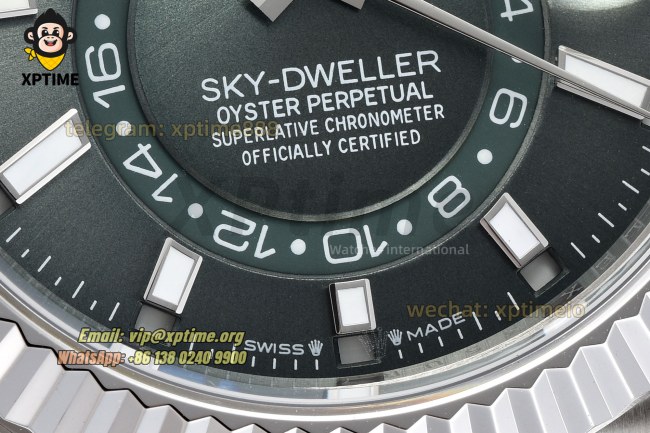 Sky-Dweller 326934 42mm ZF Green/Sticks & Numerals on Jub SS/SS Bracelet A2824 Sky-Dweller 326934 42mm ZF Green/Sticks & Numerals on Jub SS/SS Bracelet A2824
