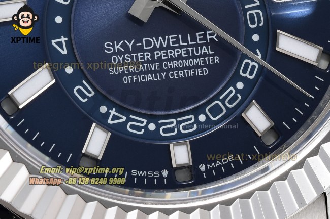 Sky-Dweller 326934 42mm ZF Blue/Sticks & Numerals on Oys SS/SS Bracelet A2824 Sky-Dweller 326934 42mm ZF Blue/Sticks & Numerals on Oys SS/SS Bracelet A2824