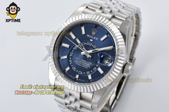 Sky-Dweller 326934 42mm ZF Blue/Sticks & Numerals on Jub SS/SS Bracelet A2824 Sky-Dweller 326934 42mm ZF Blue/Sticks & Numerals on Jub SS/SS Bracelet A2824