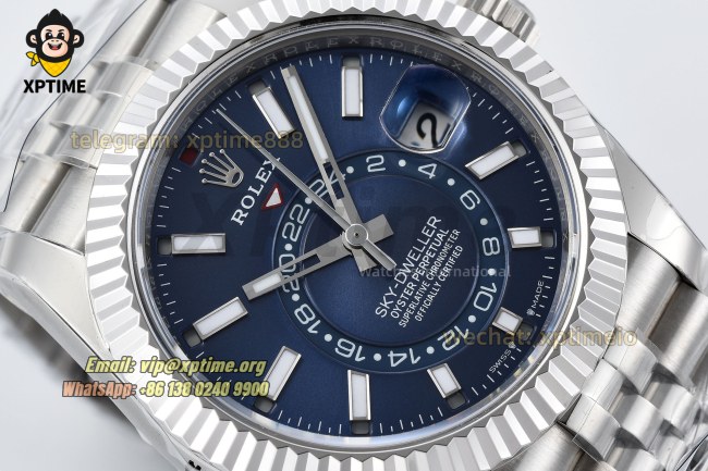 Sky-Dweller 326934 42mm ZF Blue/Sticks & Numerals on Jub SS/SS Bracelet A2824 Sky-Dweller 326934 42mm ZF Blue/Sticks & Numerals on Jub SS/SS Bracelet A2824