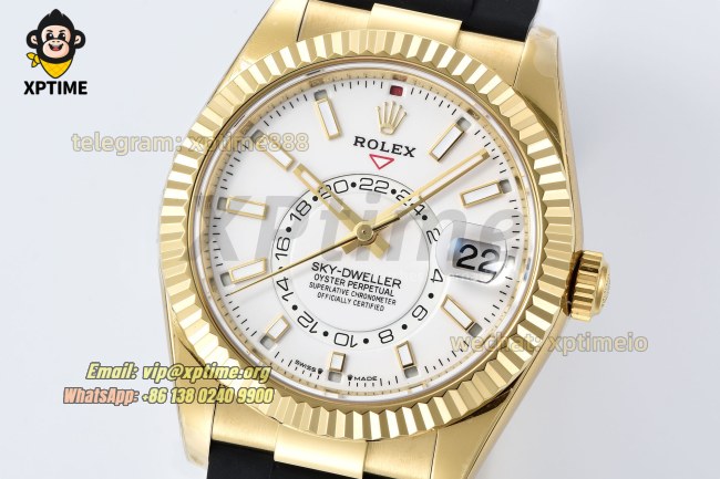 Sky-Dweller 336238 42mm ZF White/Sticks & Numerals on YG/RU Bracelet A2824 (Weighted) Sky-Dweller 336238 42mm ZF White/Sticks & Numerals on YG/RU Bracelet A2824 (Weighted)