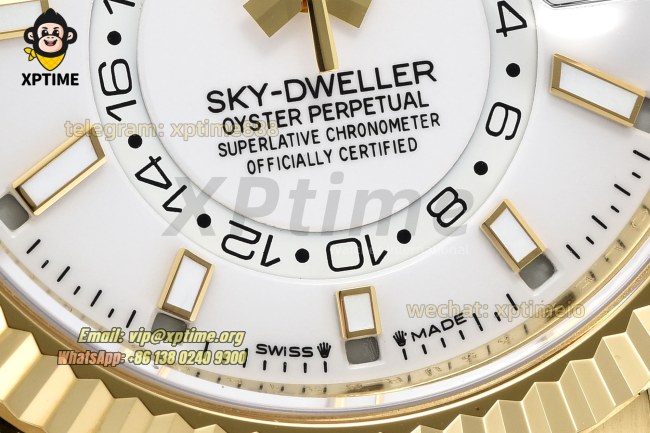 Sky-Dweller 336238 42mm ZF White/Sticks & Numerals on YG/RU Bracelet A2824 (Weighted) Sky-Dweller 336238 42mm ZF White/Sticks & Numerals on YG/RU Bracelet A2824 (Weighted)