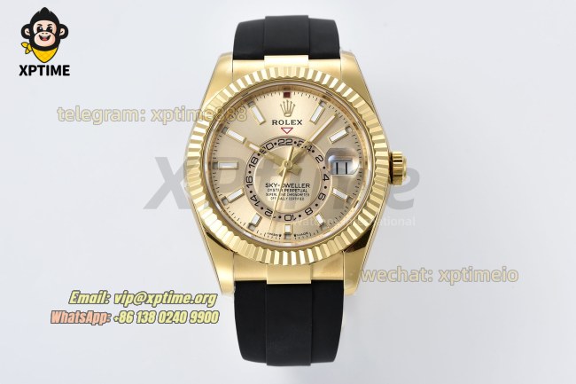 Sky-Dweller 336238 42mm ZF Golden/Sticks & Numerals on YG/RU Bracelet A2824 (Weighted) Sky-Dweller 336238 42mm ZF Golden/Sticks & Numerals on YG/RU Bracelet A2824 (Weighted)