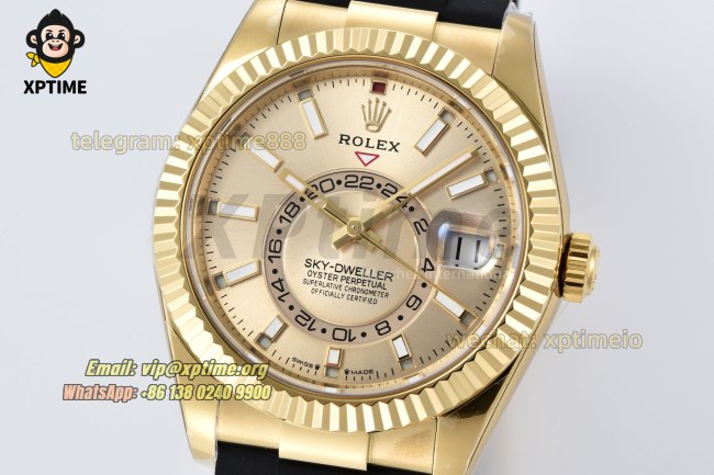 Sky-Dweller 336238 42mm ZF Golden/Sticks & Numerals on YG/RU Bracelet A2824 (Weighted) Sky-Dweller 336238 42mm ZF Golden/Sticks & Numerals on YG/RU Bracelet A2824 (Weighted)