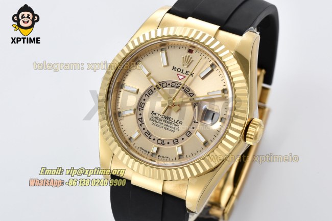Sky-Dweller 336238 42mm ZF Golden/Sticks & Numerals on YG/RU Bracelet A2824 (Weighted) Sky-Dweller 336238 42mm ZF Golden/Sticks & Numerals on YG/RU Bracelet A2824 (Weighted)