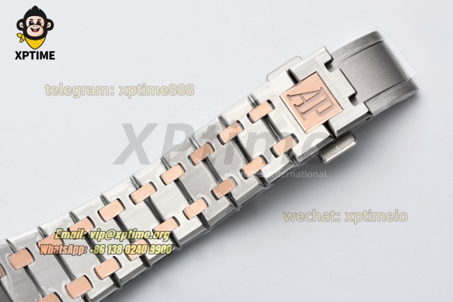 Royal Oak Ladies 67650 33mm ZF White/Stick on RG/SS Bracelet Swiss Quartz Royal Oak Ladies 67650 33mm ZF White/Stick on RG/SS Bracelet Swiss Quartz