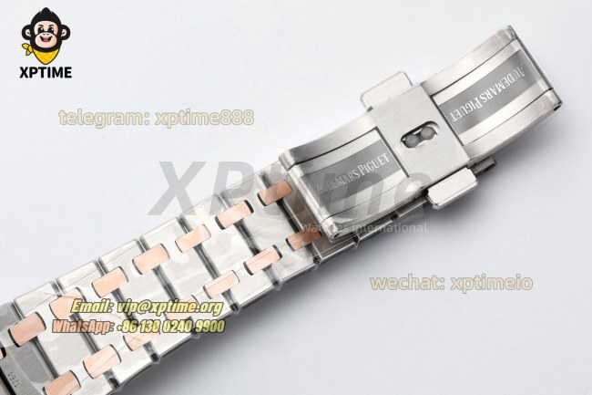 Royal Oak Ladies 67650 33mm ZF White/Stick on RG/SS Bracelet Swiss Quartz Royal Oak Ladies 67650 33mm ZF White/Stick on RG/SS Bracelet Swiss Quartz