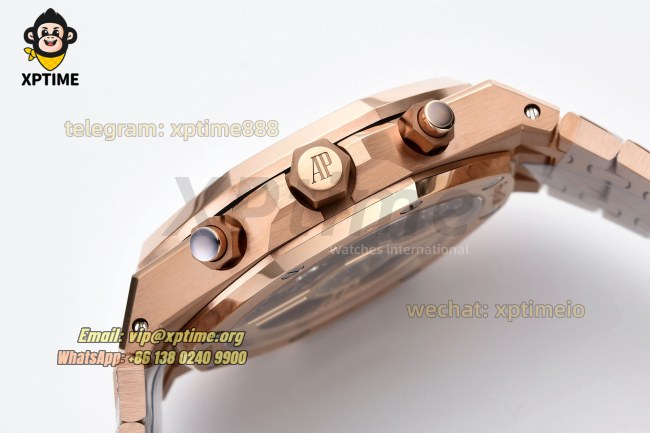 Royal Oak Chrono 26239OR 41mm ZF Black/Stick on RG/RG Bracelet SH4401 Super Clone Royal Oak Chrono 26239OR 41mm ZF Black/Stick on RG/RG Bracelet SH4401 Super Clone