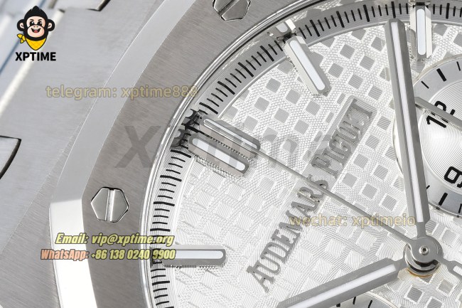 Royal Oak Chrono 26240ST 41mm ZF White/Stick on SS/SS Bracelet SH4401 Super Clone Royal Oak Chrono 26240ST 41mm ZF White/Stick on SS/SS Bracelet SH4401 Super Clone