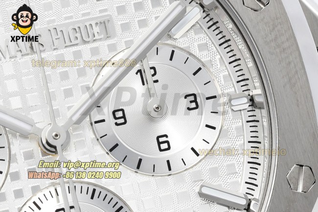 Royal Oak Chrono 26240ST 41mm ZF White/Stick on SS/SS Bracelet SH4401 Super Clone Royal Oak Chrono 26240ST 41mm ZF White/Stick on SS/SS Bracelet SH4401 Super Clone