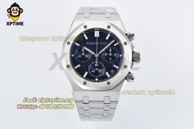 Royal Oak Chrono 26240ST 41mm ZF Blue/Stick on SS/SS Bracelet SH4401 Super Clone Royal Oak Chrono 26240ST 41mm ZF Blue/Stick on SS/SS Bracelet SH4401 Super Clone
