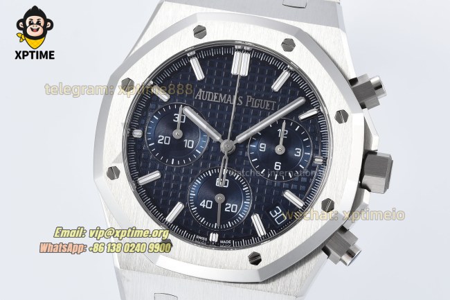 Royal Oak Chrono 26240ST 41mm ZF Blue/Stick on SS/SS Bracelet SH4401 Super Clone Royal Oak Chrono 26240ST 41mm ZF Blue/Stick on SS/SS Bracelet SH4401 Super Clone