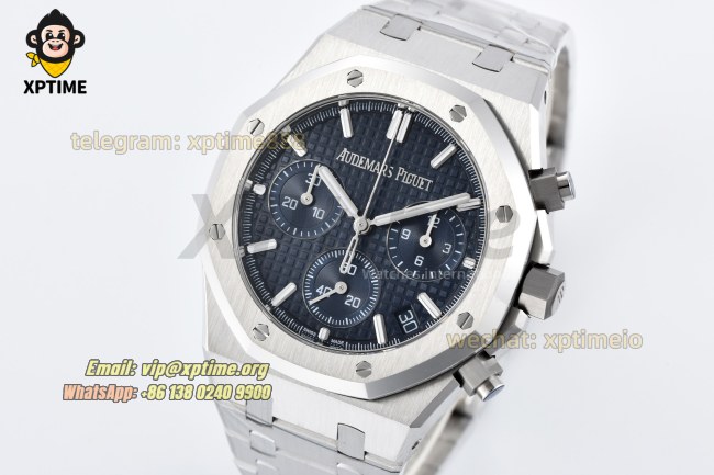 Royal Oak Chrono 26240ST 41mm ZF Blue/Stick on SS/SS Bracelet SH4401 Super Clone Royal Oak Chrono 26240ST 41mm ZF Blue/Stick on SS/SS Bracelet SH4401 Super Clone