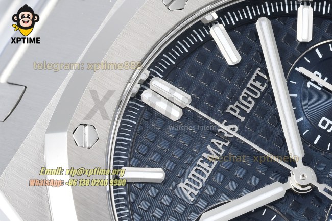 Royal Oak Chrono 26240ST 41mm ZF Blue/Stick on SS/SS Bracelet SH4401 Super Clone Royal Oak Chrono 26240ST 41mm ZF Blue/Stick on SS/SS Bracelet SH4401 Super Clone