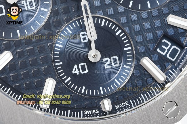 Royal Oak Chrono 26240ST 41mm ZF Blue/Stick on SS/SS Bracelet SH4401 Super Clone Royal Oak Chrono 26240ST 41mm ZF Blue/Stick on SS/SS Bracelet SH4401 Super Clone