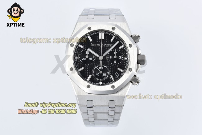 Royal Oak Chrono 26240ST 41mm ZF Black/Stick on SS/SS Bracelet SH4401 Super Clone Royal Oak Chrono 26240ST 41mm ZF Black/Stick on SS/SS Bracelet SH4401 Super Clone