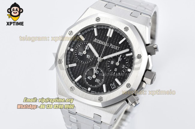 Royal Oak Chrono 26240ST 41mm ZF Black/Stick on SS/SS Bracelet SH4401 Super Clone Royal Oak Chrono 26240ST 41mm ZF Black/Stick on SS/SS Bracelet SH4401 Super Clone