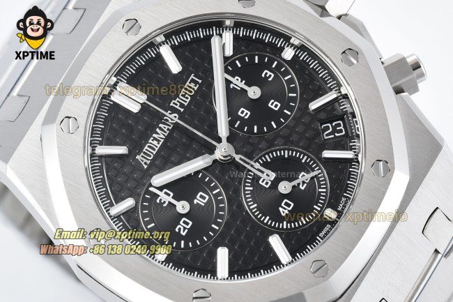 Royal Oak Chrono 26240ST 41mm ZF Black/Stick on SS/SS Bracelet SH4401 Super Clone Royal Oak Chrono 26240ST 41mm ZF Black/Stick on SS/SS Bracelet SH4401 Super Clone