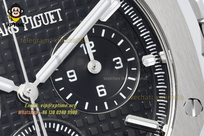 Royal Oak Chrono 26240ST 41mm ZF Black/Stick on SS/SS Bracelet SH4401 Super Clone Royal Oak Chrono 26240ST 41mm ZF Black/Stick on SS/SS Bracelet SH4401 Super Clone