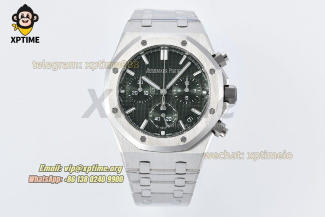 Royal Oak Chrono 26240ST 41mm ZF Green/Stick on SS/SS Bracelet SH4401 Super Clone Royal Oak Chrono 26240ST 41mm ZF Green/Stick on SS/SS Bracelet SH4401 Super Clone