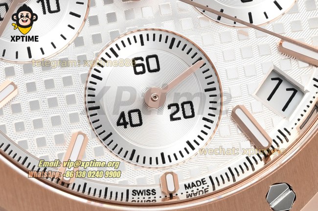 Royal Oak Chrono 26239OR 41mm ZF White/Stick on RG/RG Bracelet SH4401 Super Clone Royal Oak Chrono 26239OR 41mm ZF White/Stick on RG/RG Bracelet SH4401 Super Clone