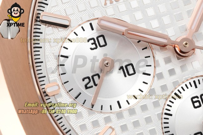 Royal Oak Chrono 26239OR 41mm ZF White/Stick on RG/RG Bracelet SH4401 Super Clone Royal Oak Chrono 26239OR 41mm ZF White/Stick on RG/RG Bracelet SH4401 Super Clone