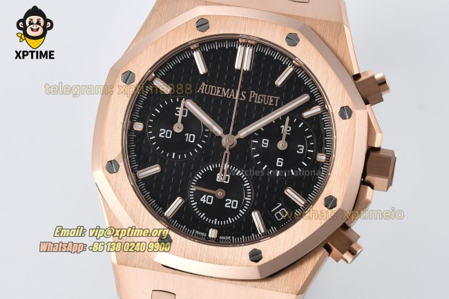 Royal Oak Chrono 26239OR 41mm ZF Black/Stick on RG/RG Bracelet SH4401 Super Clone Royal Oak Chrono 26239OR 41mm ZF Black/Stick on RG/RG Bracelet SH4401 Super Clone