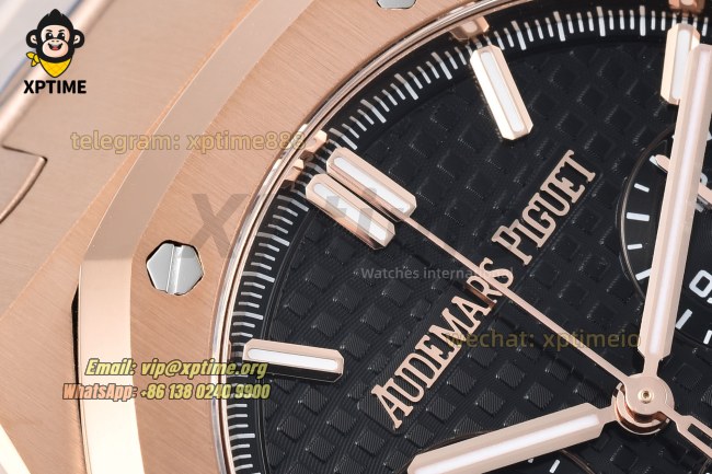 Royal Oak Chrono 26239OR 41mm ZF Black/Stick on RG/RG Bracelet SH4401 Super Clone Royal Oak Chrono 26239OR 41mm ZF Black/Stick on RG/RG Bracelet SH4401 Super Clone