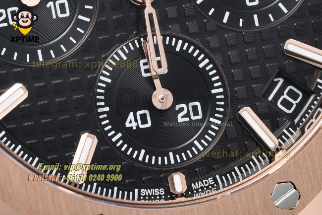 Royal Oak Chrono 26239OR 41mm ZF Black/Stick on RG/RG Bracelet SH4401 Super Clone Royal Oak Chrono 26239OR 41mm ZF Black/Stick on RG/RG Bracelet SH4401 Super Clone