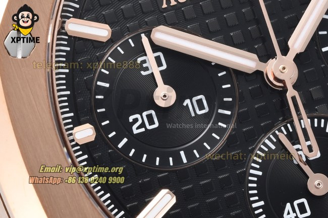 Royal Oak Chrono 26239OR 41mm ZF Black/Stick on RG/RG Bracelet SH4401 Super Clone Royal Oak Chrono 26239OR 41mm ZF Black/Stick on RG/RG Bracelet SH4401 Super Clone
