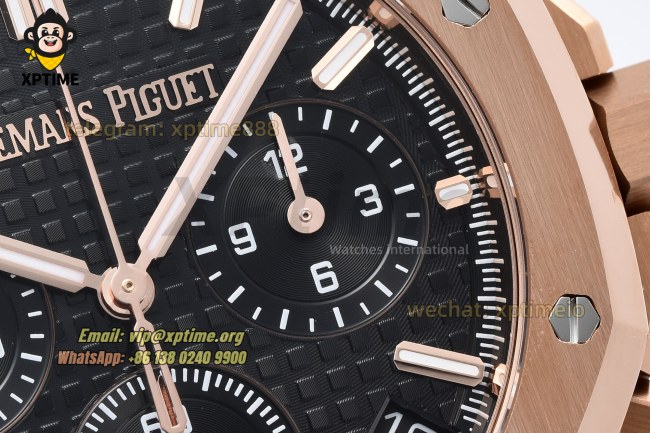 Royal Oak Chrono 26239OR 41mm ZF Black/Stick on RG/RG Bracelet SH4401 Super Clone Royal Oak Chrono 26239OR 41mm ZF Black/Stick on RG/RG Bracelet SH4401 Super Clone
