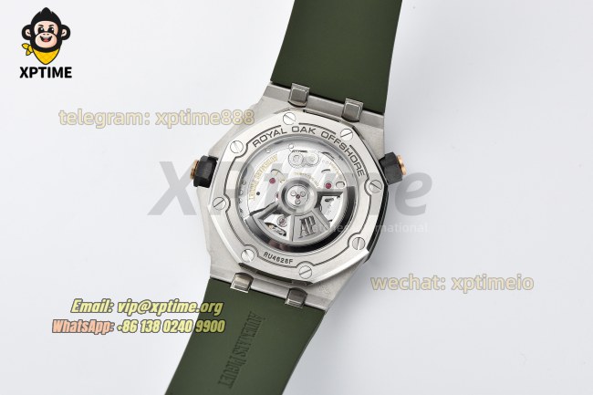 Royal Oak Offshore Diver 15720 42mm ZF Green/Stick on SS/RU Strap A4308 Royal Oak Offshore Diver 15720 42mm ZF Green/Stick on SS/RU Strap A4308