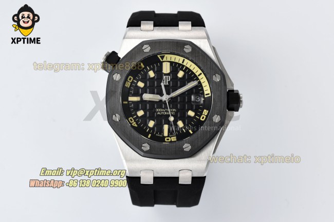 Royal Oak Offshore Diver 15720 42mm ZF Black/Stick on SS/RU Strap A4308 Royal Oak Offshore Diver 15720 42mm ZF Black/Stick on SS/RU Strap A4308