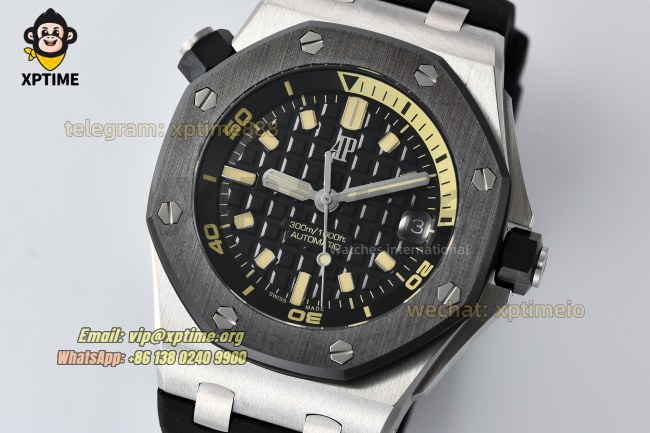 Royal Oak Offshore Diver 15720 42mm ZF Black/Stick on SS/RU Strap A4308 Royal Oak Offshore Diver 15720 42mm ZF Black/Stick on SS/RU Strap A4308