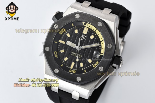 Royal Oak Offshore Diver 15720 42mm ZF Black/Stick on SS/RU Strap A4308 Royal Oak Offshore Diver 15720 42mm ZF Black/Stick on SS/RU Strap A4308