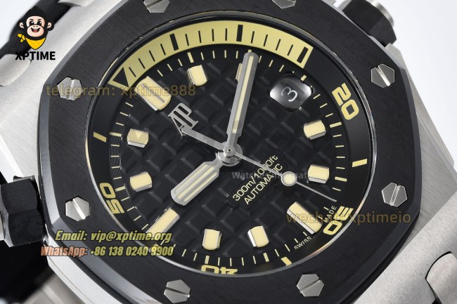 Royal Oak Offshore Diver 15720 42mm ZF Black/Stick on SS/RU Strap A4308 Royal Oak Offshore Diver 15720 42mm ZF Black/Stick on SS/RU Strap A4308