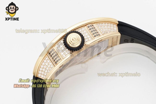 RM07-01 Ladies 31.5mm ZF RG Black/Full Damond Sketelon on RG/RU Strap CRMA2 RM07-01 Ladies 31.5mm ZF RG Black/Full Damond Sketelon on RG/RU Strap CRMA2