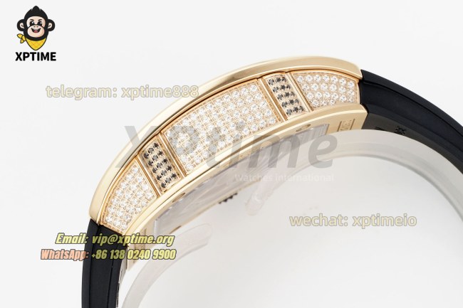 RM07-01 Ladies 31.5mm ZF RG Black/Full Damond Sketelon on RG/RU Strap CRMA2 RM07-01 Ladies 31.5mm ZF RG Black/Full Damond Sketelon on RG/RU Strap CRMA2