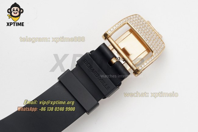 RM07-01 Ladies 31.5mm ZF RG Black/Full Damond Sketelon on RG/RU Strap CRMA2 RM07-01 Ladies 31.5mm ZF RG Black/Full Damond Sketelon on RG/RU Strap CRMA2