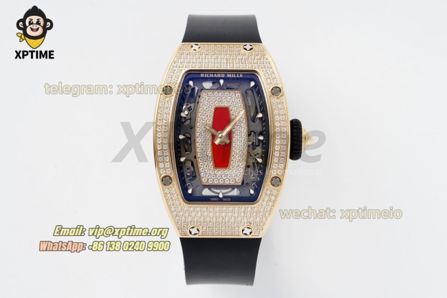 RM07-01 Ladies 31.5mm ZF RG Red/Full Damond Sketelon on RG/RU Strap CRMA2 RM07-01 Ladies 31.5mm ZF RG Red/Full Damond Sketelon on RG/RU Strap CRMA2