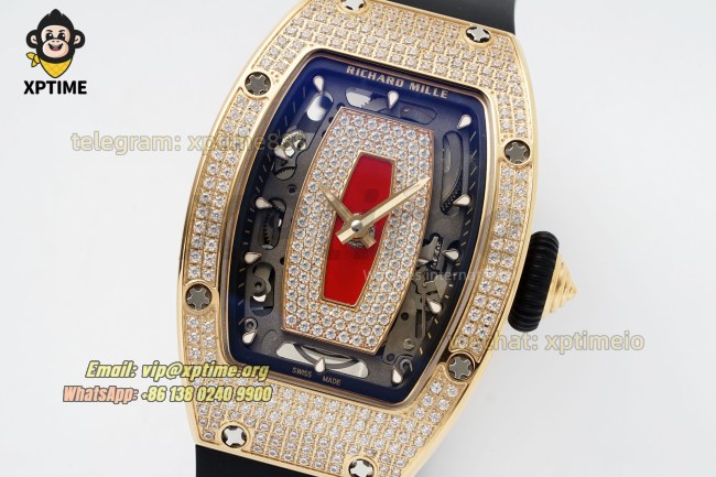 RM07-01 Ladies 31.5mm ZF RG Red/Full Damond Sketelon on RG/RU Strap CRMA2 RM07-01 Ladies 31.5mm ZF RG Red/Full Damond Sketelon on RG/RU Strap CRMA2