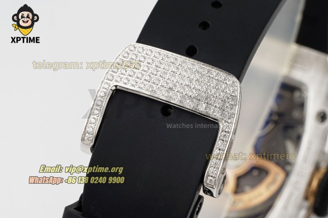 RM07-01 Ladies 31.5mm ZF Black/Full Damond Sketelon on SS/RU Strap CRMA2 RM07-01 Ladies 31.5mm ZF Black/Full Damond Sketelon on SS/RU Strap CRMA2