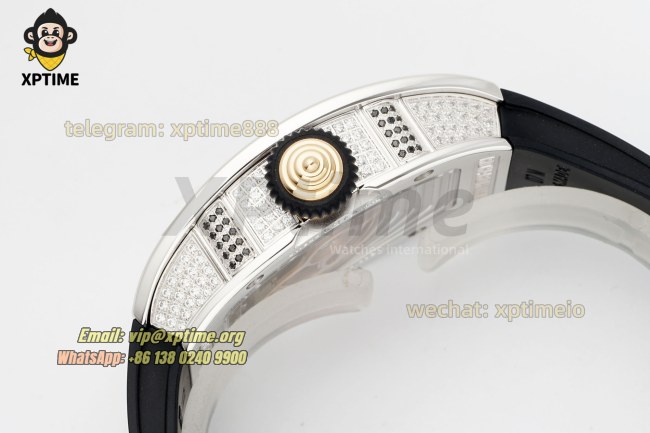 RM07-01 Ladies 31.5mm ZF Black/Full Damond Sketelon on SS/RU Strap CRMA2 RM07-01 Ladies 31.5mm ZF Black/Full Damond Sketelon on SS/RU Strap CRMA2