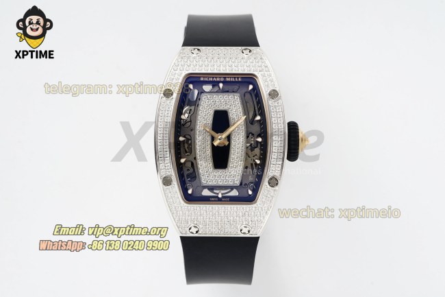 RM07-01 Ladies 31.5mm ZF Black/Full Damond Sketelon on SS/RU Strap CRMA2 RM07-01 Ladies 31.5mm ZF Black/Full Damond Sketelon on SS/RU Strap CRMA2