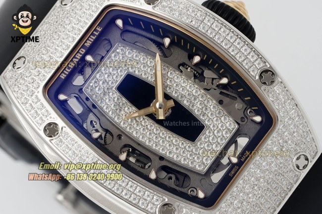 RM07-01 Ladies 31.5mm ZF Black/Full Damond Sketelon on SS/RU Strap CRMA2 RM07-01 Ladies 31.5mm ZF Black/Full Damond Sketelon on SS/RU Strap CRMA2