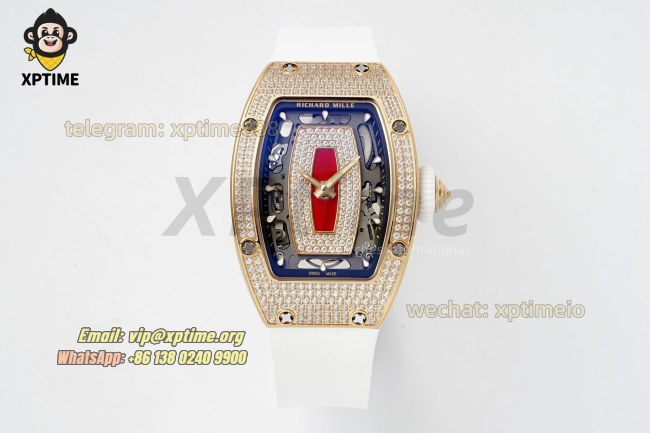 RM07-01 Ladies 31.5mm ZF RG Red/Full Damond Sketelon on RG/RU Strap CRMA2 RM07-01 Ladies 31.5mm ZF RG Red/Full Damond Sketelon on RG/RU Strap CRMA2