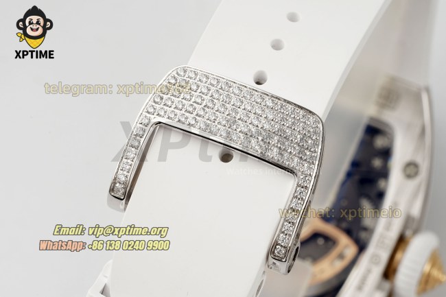 RM07-01 Ladies 31.5mm ZF White/Full Damond Sketelon on SS/Ru Strap CRMA2 RM07-01 Ladies 31.5mm ZF White/Full Damond Sketelon on SS/Ru Strap CRMA2