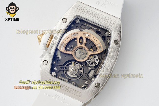 RM07-01 Ladies 31.5mm ZF Red/Full Damond Sketelon on SS/RU Strap CRMA2 RM07-01 Ladies 31.5mm ZF Red/Full Damond Sketelon on SS/RU Strap CRMA2